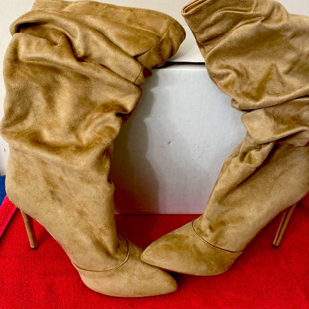 Tan Slouch Boots
